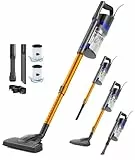 VACTechPro 60KPa/680W/7M Aspiradora, Aspiradora con Cable con 800ML Cubo de Basura, Aspirador con Diseño de Doble Asa, Aspirador con Cable para Suelos Duros, Aspirador Vertical, Naranja
