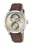 Festina Reloj Hombre F16573/9 Correa Clasico Caja de Acero Inoxidable 316l Plateado Correa de Cuero Marrón
