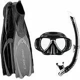 Cressi Pluma Pack de snorkel, Unisex, Negro/Gris, 45/46