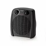 Taurus – Calefactor New Gobi,2000W,2 niveles de calor,Función ventilador,Termostato regulable,Protección térmica,Piloto luminoso,Asa de transporte,Negro