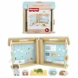 Fisher-Price Conjunto de Juego portátil de imitación de Madera Hospital de Mascotas, 6 Animales de Madera para niños y niñas de Preescolar a Partir de 3 años, JFG07