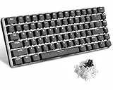 Teclado mecánico AK33 de Lexon tech, teclado para juegos con cable USB con retroiluminación LED azul, teclado compactos de 82 teclas, interruptores azul negro, mecanógrafos y jugadores de juegos