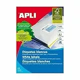 Apli Paper 1281 Etiquetas Adhesivas Blancas 100 h Inkjet Laser Copy 210,0X297,0 100H de Apli Paper S.A.U