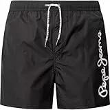 Pepe Jeans Logo Swimshort Pantalones Cortos, Negro (Negro), S para Hombre