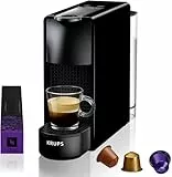 Nespresso Intenso Krups Essenza Mini XN1108 - Cafetera de cápsulas 19 bares, 2 programas de café, tamaño ultracompacto y función de autoapagado, Negro