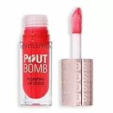 Revolution Beauty, Brillo Voluminizador para Labios, Alto Brillo para Labios Más Llenos y Voluminosos con Ácido Hialurónico y Péptidos, Vegano y Libre de Crueldad, Cherry Sheer Red