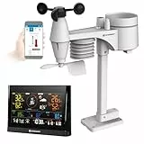 Bresser WLAN Comfort - Estación meteorológica con sensor profesional 7 en 1 y pantalla a color, color negro
