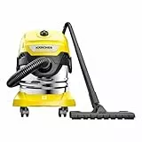 Kärcher, Aspirador en seco y húmedo WD 4 S V-20/5/22, Potencia 1000 W, Yellow/Black, Depósito de acero inoxidable 20 l, Manguera aspiración 2,2 m