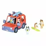 Bluey Pack del Todoterreno Familiar de los Heeler y 4 Figuras, Figuras de 6,3 cm, 2 Tablas de Surf y Pegatinas