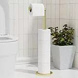 niffgaff Portarrollos de papel higiénico independiente, soporte plegable de acero inoxidable, pedestal antioxidante, dispensador de almacenamiento de pie con capacidad para 5 rollos
