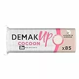 Demak'Up Cocoon x85 - Discos desmaquillantes Suaves para Cara y Ojos con Textura Acolchada en 3D - Fibra de Algodón 100% Natural - Paquete con 85 Discos
