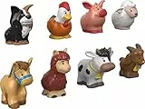 Fisher-Price Little People Pack de 8 Figuras animalitos de la Granja, Juguetes bebés +1 año (Mattel GFL21)