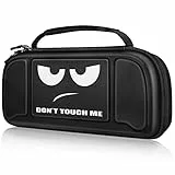 FINTIE Funda Portátil Compatible con Nintendo Switch/Switch OLED (2021) con Controlador Hori Split Pad Pro - [Antichoque] Estuche Dura con 30 Rranuras para Tarjetas de Juego, No Tocar