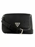 GUESS Meridian Flap Shoulder Bag, Bolso, Solapa de Hombro Mujeres, Negro, Talla única