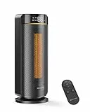 MYCARBON Calefactor Bajo Consumo 1000W/1900W con Pantalla LED TEMP Ajustable 5℃-35℃ 32dB Modo ECO Timer 12h Oscilación 70° Estufa Eléctrica con Apagado Automático y Control Remoto (Negro)