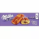 Milka Cake & Choc Bizcocho con Pepitas de Chocolate con Leche de los Alpes y Relleno de Chocolate, 175g