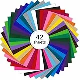 42 Hojas Vinilo Adhesivo - 21 Colores Vinilos Permanente - Hojas de Vinilo, 30.5×21 cm, Resistente al Agua, Protección Solar, para Coche, Ventanas, Cristal, Paredes y Adaptación DIY, etc.
