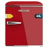 Cecotec Mini Nevera Frigorífico Retro Sobremesa 45L Bolero CoolMarket TT Origin 45 Red. 55cm de Alto y 44,7cm de Ancho, Clase Energética E, Icebox y Tirador Cromado, Rojo