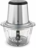 WMF Kult X - Picadora Eléctrica, Multifuncion de picar, trocear y mezclar, Cuchillas Desmontables de acero inoxidable, Capacidad 1 l, 2 velocidades, Cristal resistente, 320 W, panel control LED