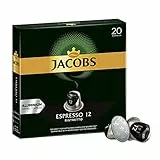 Jacobs Expreso 12 Ristretto, Cápsulas de Café, Compatible con NExpreso, Café, 20 Cápsulas, c/u 5.2 g