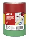 APLI 18608 - Pack 3 cintas adhesivas de señalización PVC rojo, amarillo y verde 40 mm x 33 m 160 μm