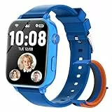 Smartwatch Niños con GPS y Llamadas, Reloj Niños con 4G Telefono, SOS, Chat de Voz, Videollamada, WIFI Modo Clase Cámara Podómetro Juegos Calculadora, Reloj Llamadas Niño Niña de 4 a 12 Años, Azul