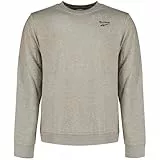 Reebok Identity Small Logo Ft Crew Sudadera, Medium Grey Heather/Vector Red, XL para Hombre