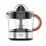 Solac EX6153 Stillo 40 - Exprimidor eléctrico para zumos, 40W de potencia, giro ambos sentidos, 2 conos desmontables, tapa protectora, 700 ml de capacidad, filtro regulador de pulpa ajustable