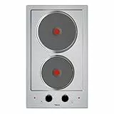 Teka EFX 30.1 2P - Placa Modular de 30 cm, 2 Placas Eléctricas Blindadas, Mandos Frontales Metalizados, Limitador Térmico, Combinable, Color Acero Inoxidable