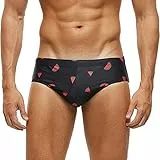 Arcweg Bañadores para Hombres Pantalones Trigulares Cortos Calzoncillos Traje de Baño Cortos Hombres Elástica Almohadillas Extraídas Sandía L