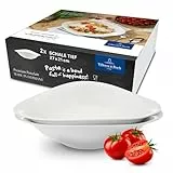 Villeroy & Boch Vapiano Plato Pasta Juego De 2 Blanco, Apto Para Lavavajillas, Apto Para Microondas, Juego Cuencos, Cuencos Ceramica, Bol Blanco, Premium Porcelain