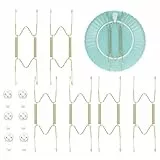 Colgadores de Platos de Pared Invisibles,6 PCS Soportes de Exhibición de Platos + 6 Ganchos Decorativos Colgadores de Placa de Pared Resorte en forma de W Colgadores para Colgar 10 Pulgadas