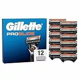 Gillette Proglide Pack de 12 Recambios Para Maquinillas De Afeitar Para Hombre, Cuchillas De Afeitar Con Doble Lubricación y Recortadora De Precisión