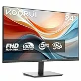 KOORUI E2412F Monitor 24 Pulgadas, Full HD VA 100Hz, Pantalla Ultra Fina y Ligera (1920x1080, 3000:1, 5ms, 99% SRGB, 72% NTSC, HDMI 1.4, VGA, Eye Care, VESA 100mm, Inclinable)