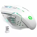 EMPIRE GAMING - RF903 Ratón inalámbrico para Gamers 2,4 GHz Recargable - Retroiluminación LED RGB - Ergonómico - 4800 dpi 500 Hz - PS4, PS5, Xbox One/Series, PC y Mac - Blanco