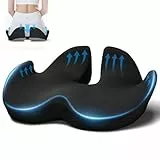 POOTACK Cojín de asiento para silla de oficina, ergonómico para oficina y silla de coche, reduce el dolor, espuma viscoelástica con funda lavable