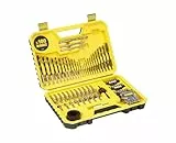 DeWalt DT71563-QZ - Juego de 100 Piezas taladrar 12XBrocas para madera3-8mm, 3X Mamposteía 6-8mm, 12X Metal 1,5-6mm, Puntas para Atornillar, 1 Avellanador, 2X Coronas 32,44mm, Broca piloto