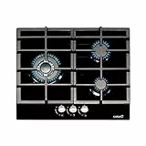 Cata - Modelo LCI 6021 BK, 3 Quemadores Encendido Eléctrico, Encimera de Gas Natural, Ancho de 58 cm, Negro