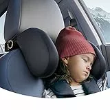 ZOKOE reposacabezas coche niño 1 minuto de montaje y desmontaje rápido Respaldo para la cabeza transpirable y suave Almohada lateral para dormir de viaje para adultos (negro)