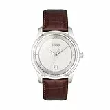 BOSS Reloj con Movimiento de Cuarzo de Tres Manecillas para Hombre Colección Principle con Correa de Cuero Marrón - 1514114