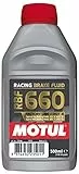 MOTUL Líquido de freno de carrera sintético 100% RBF 660 Factory Line Dot-4, 500 ml, 500 g, para sistemas de frenos y embrague alto rendimiento y carreras automóviles