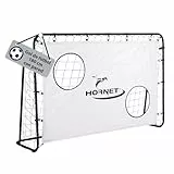 HUDORA Portería de Fútbol Hornet 180 con Pared Goal - Portería de fútbol al Aire Libre para niños y Adultos - Portería con Red Desmontable y Dos Agujeros Reforzados