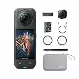 Insta360 X5 Paquete Esencial - Cámara 8K 360º Impermeable, líder con Poca luz, Efecto Selfie Stick Invisible, Lente Dura y reemplazable, batería de 3h, antiviento Incorporado, estabilización
