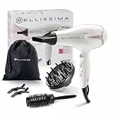 Bellissima K9 2600 Secador Ligero 2300 W Secado Rápido - Secador Iónico - Cabello Hidratado y Sin Encrespamiento - Peinado Definido con Difusor y Cepillo Incluidos