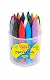 Jovi - Ceras triangulares Jumbo, bote de 24 ceras surtidas multicolor, super resistentes, no manchan (975)