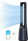 Midea MFP-120i (BL) Ventilador de torre 2 en 1 silencioso 38 dB purificador de aire H13 True HEPA a pantalla LED de 47,6 ㎡, mando a distancia, oscilación, temporizador de 12 h, compatible con
