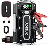 ACEZUK Arrancador de Coches 7000A, Arrancadores de Bateria de Coche Portátil(hasta 8.0L de diésel o 10.0L de Gasolina), 12V Jump Starter, Pinzas Inteligentes con Pantalla, Luz LED, Puerto QC3.0