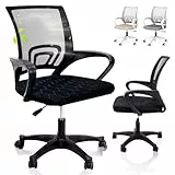 EveryKip® Silla Escritorio Ergonomica Ajustable con Apoyo Lumbar Negro| Ruedas Anti-Arañazos 360° | Sillas Oficina Ejecutiva Transpirable | Cadeira Ergonómica Office Chair