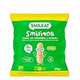 Smileat - Smilitos Snack - Sabor a Plátano y Manzana - Merienda divertida para peques desde 8 Meses - 1 Bolsa de 25g