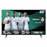 Hisense 43E6NT - UHD 4K,VIDAA Smart TV, 43 Pulgadas, Dolby Vision, Modo Juego Plus, DTS Virtual X, Control por Voz televisor, Doble Control de Volumen, Auto ordenación Canales TDT Nuevo 2024